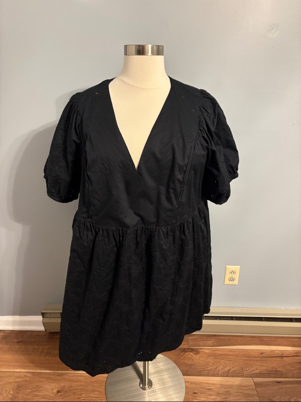 Old Navy Black Eyelet Midi Dress